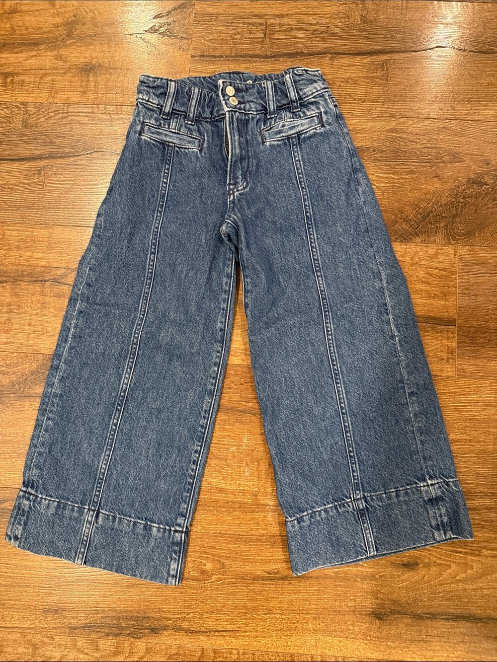 Gap Kids Wide Leg High-Waist Dark Wash Jeans